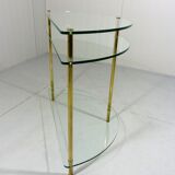 Glass & brass side table, 1970