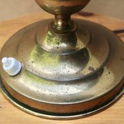 Brass lamp with opaque white opaline, 1950s