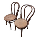Set of 2 bentwood bistro chairs with caning.