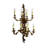Louis XIV style brass wall lamp 9 arms