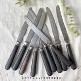 10 Vintage knives in wood and steel LA ROSE, silver medal, France