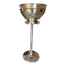 Champagne refresher on foot with 8 silver metal flutes