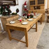 Antique solid oak craft table with drawers