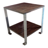 Coffee table or side table in Zebrano wood and chrome, 1970s