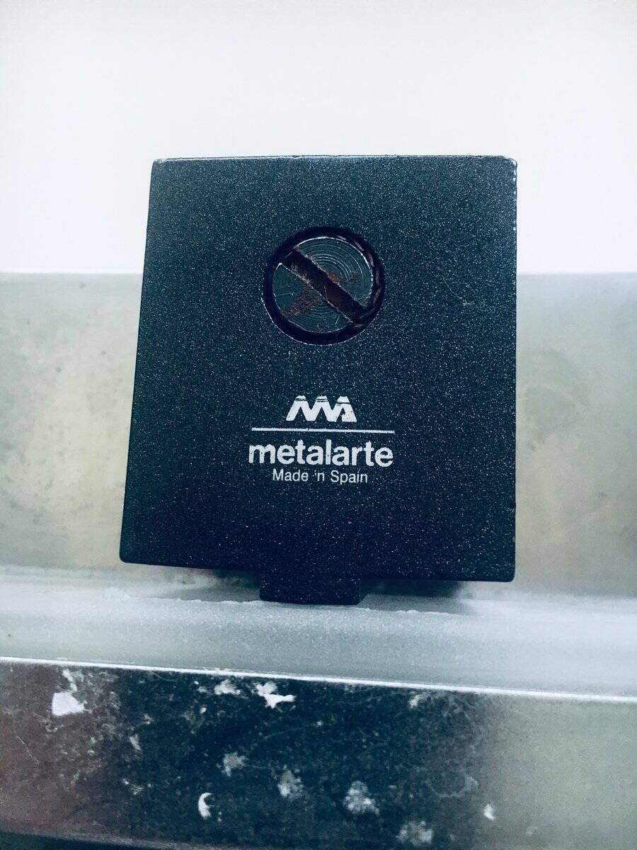 Postmodern Frosted Glass Sconce Wall Lamp from Metalarte, Spain, 1980s