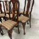 Set of eight Dutch marquetry chairs from the 19th century.