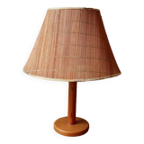 Pine lamp and rush lampshade from the 60s