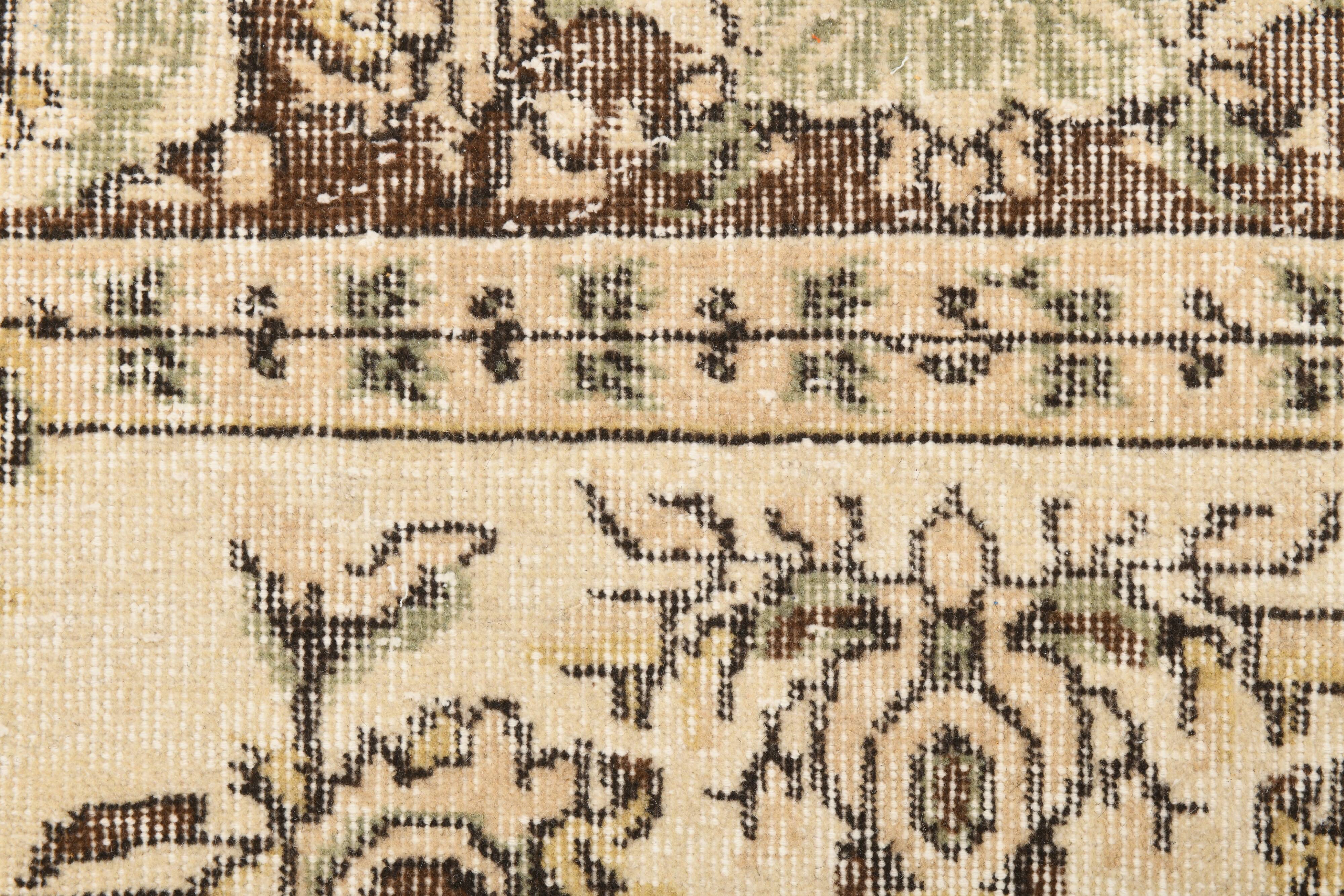 5x9 Cream & Brown Turkish Vintage Rug 162x260Cm SK 24779