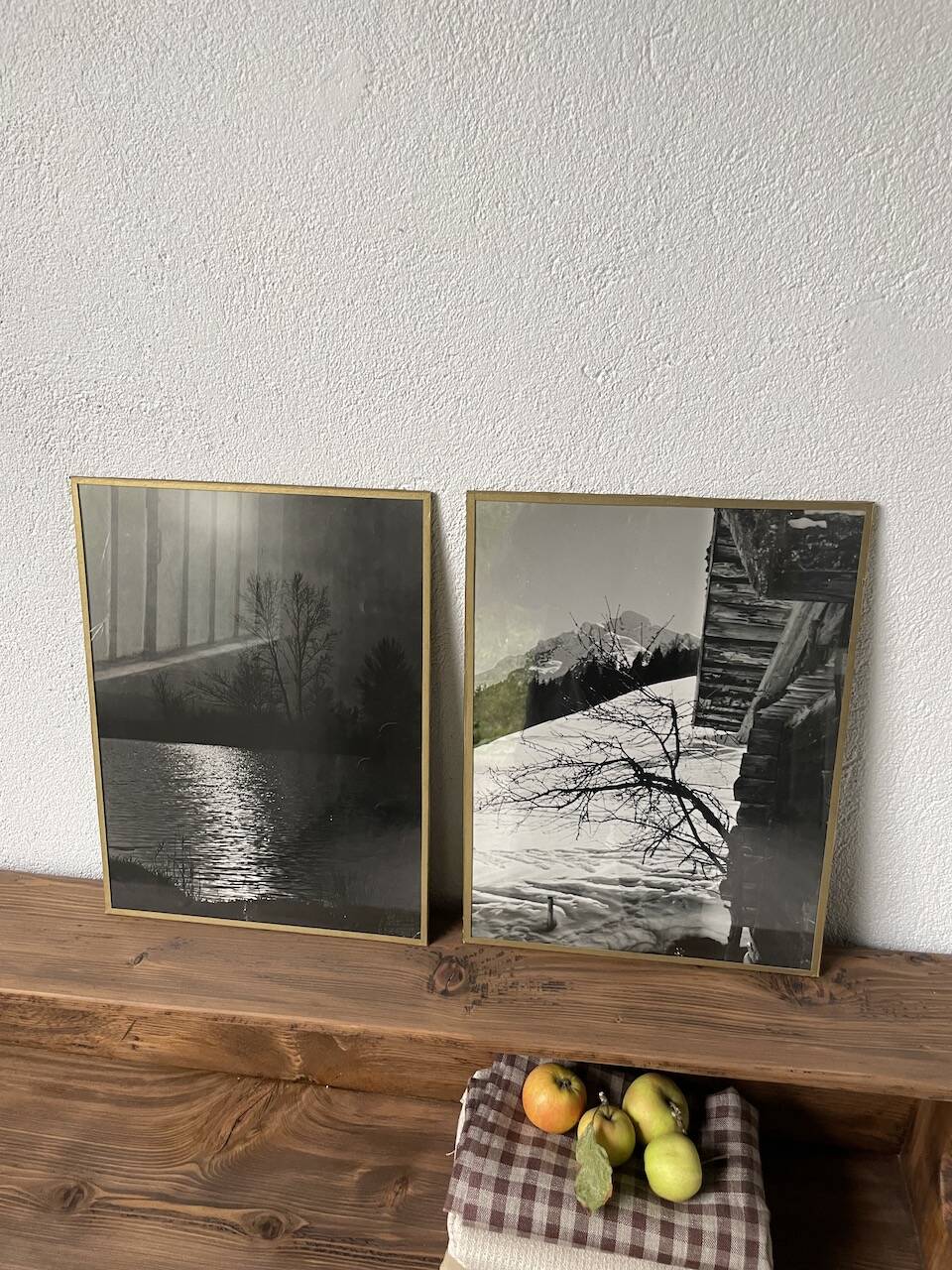 Old photographs lake and mountain