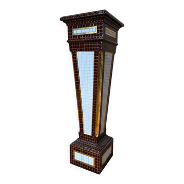 Colonne - Sellette - Gaine Art Déco – Faïence émaillée mosaïque – Années 19