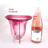 Vase Studio Cristal de Val st Lambert in Rose Cranberry