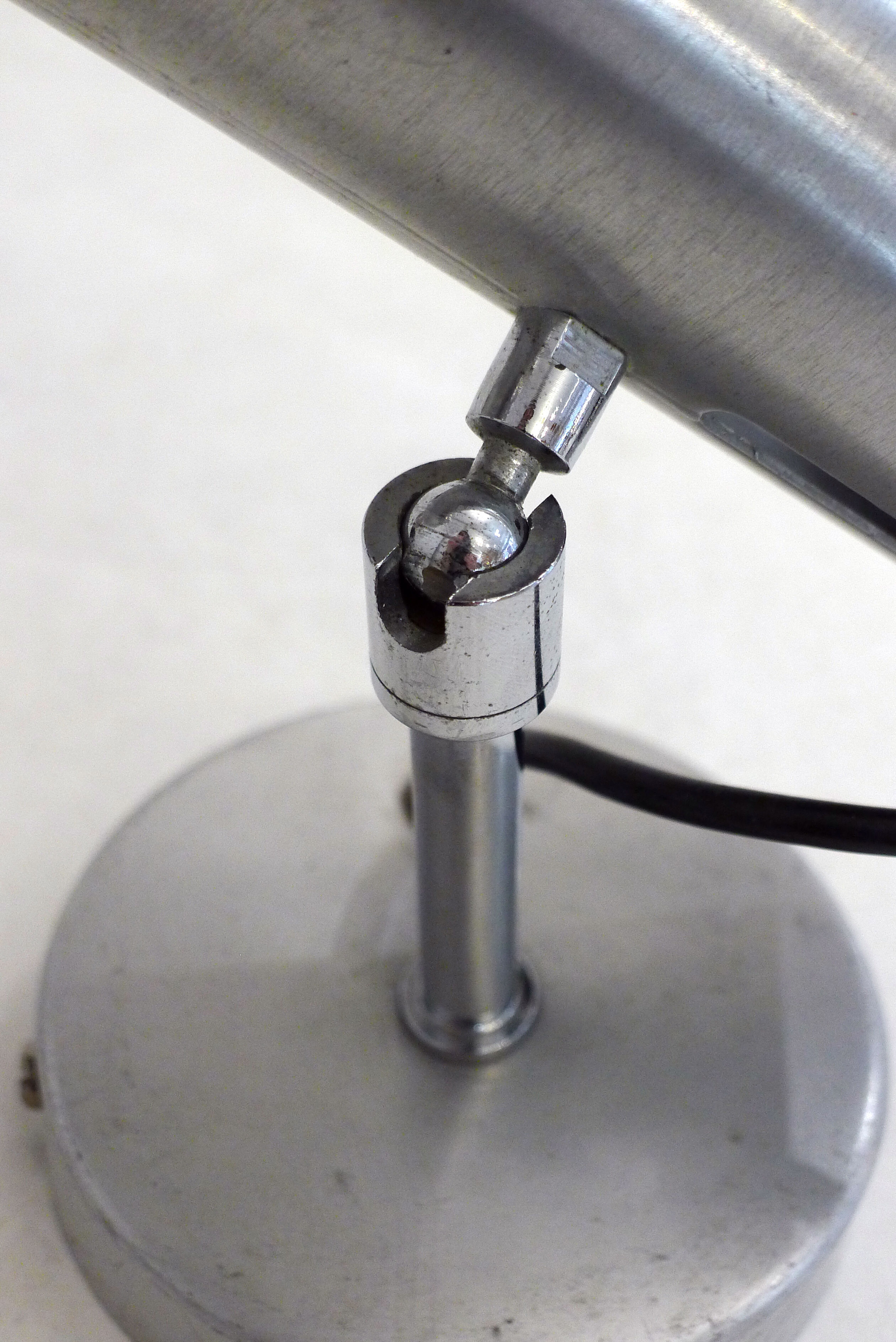Brushed metal adjustable wall spotlight 1970s