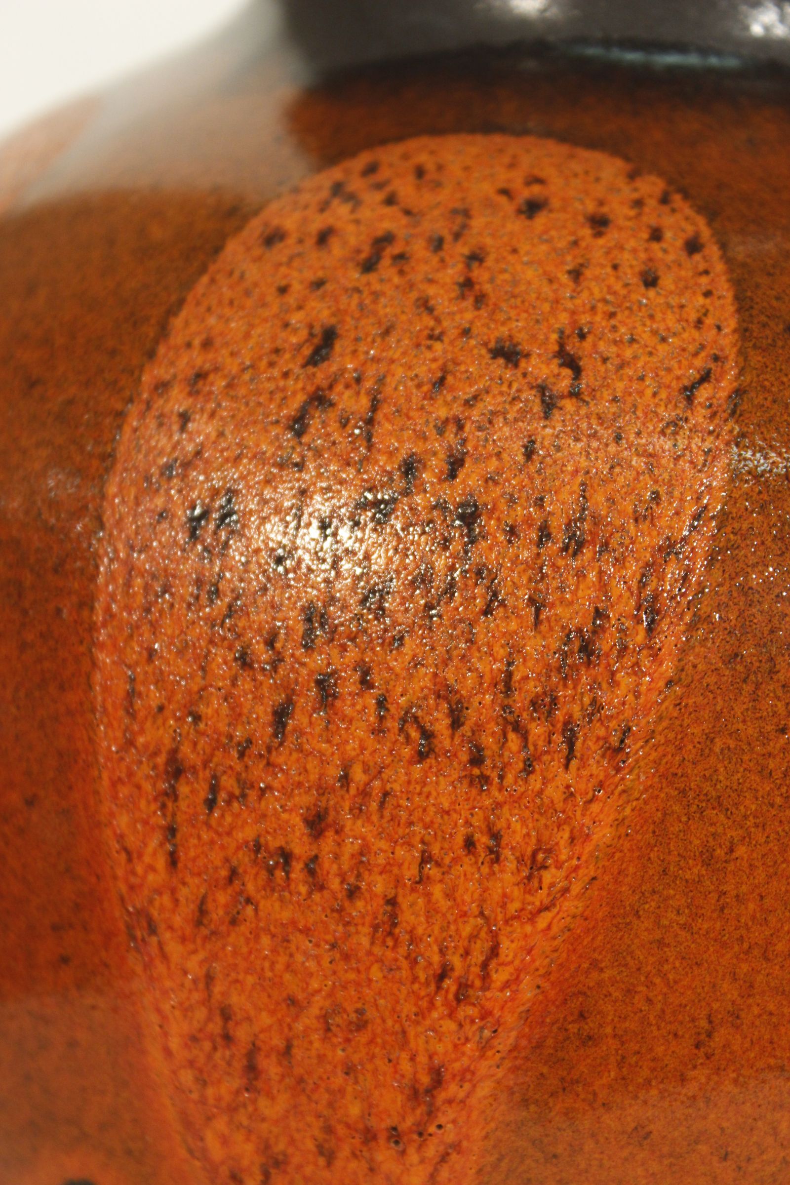 Vintage vase Fat Lava black & orange by Steuler, Germany 1960s