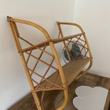 Vintage bamboo rattan shelf