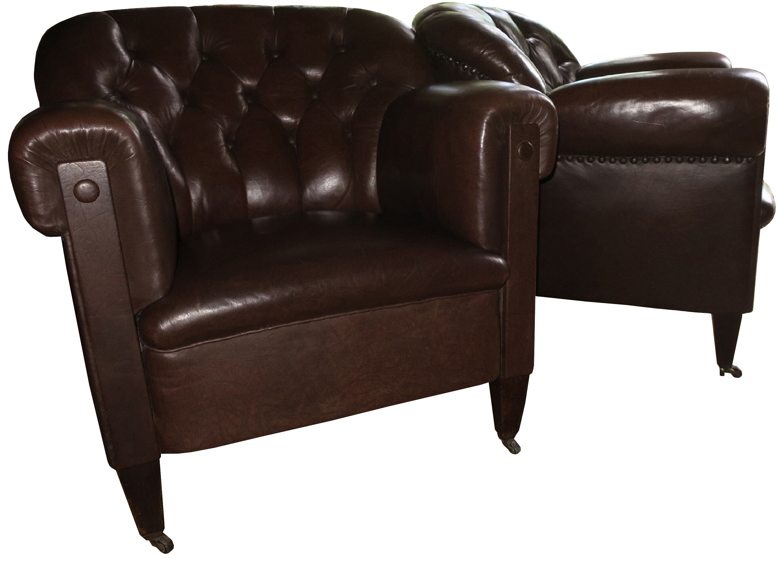 Vintage Dark Brown Leather Club Chair