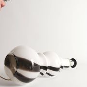 Sculptural Art Glass Murano Style Table Lamps, Black & White, 1960s, Set of 2
