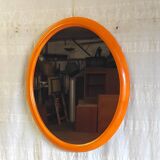 Orange oval mirror - 1970s