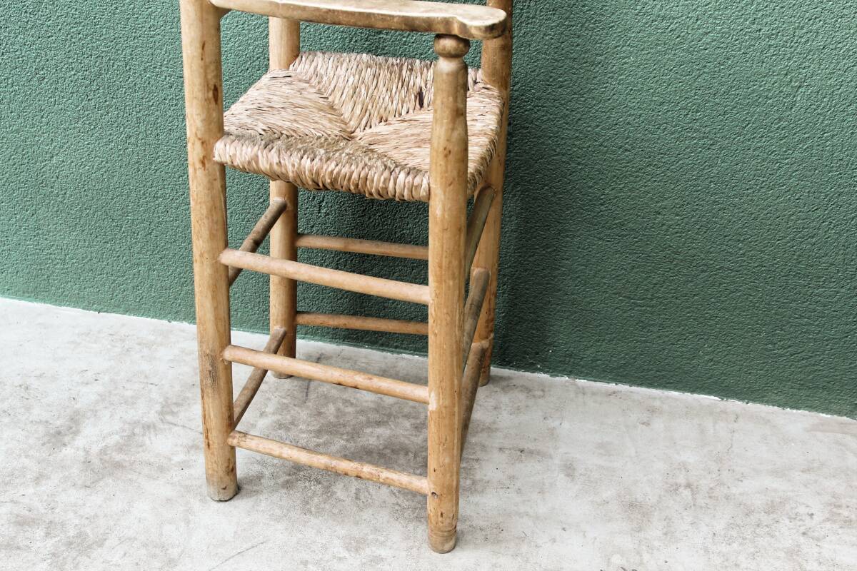 High straw chair for children