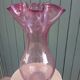 Bubble pink glass corolla vase