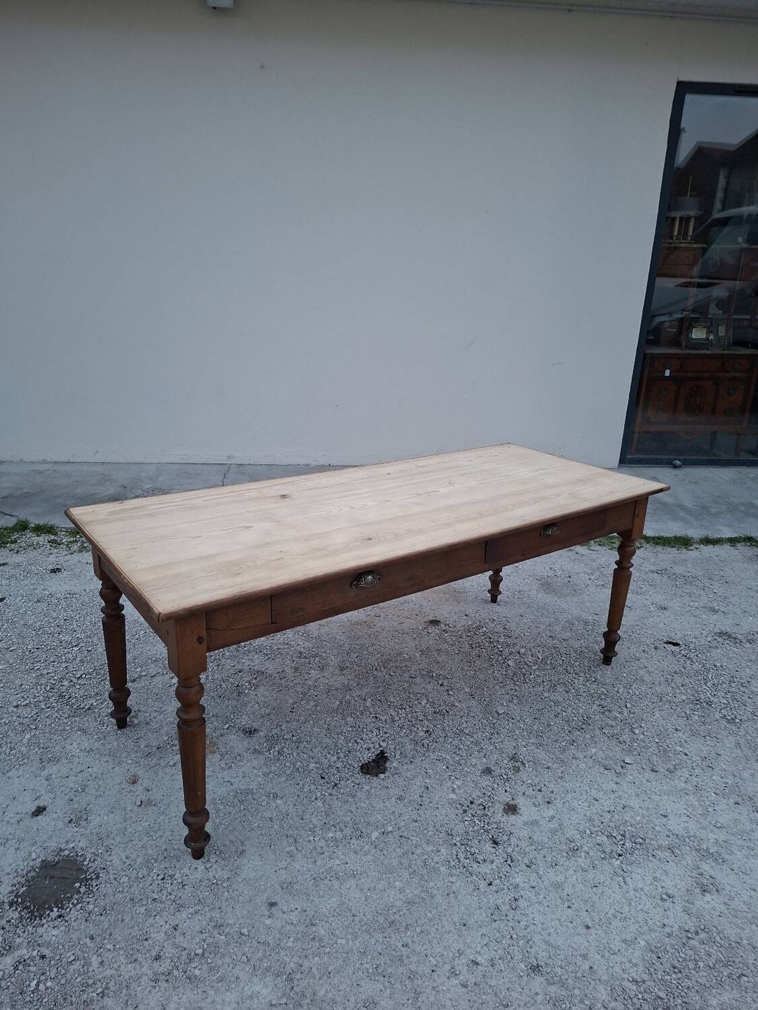 Table de métier ancienne, 2 tiroirs, piètements Louis Philippe