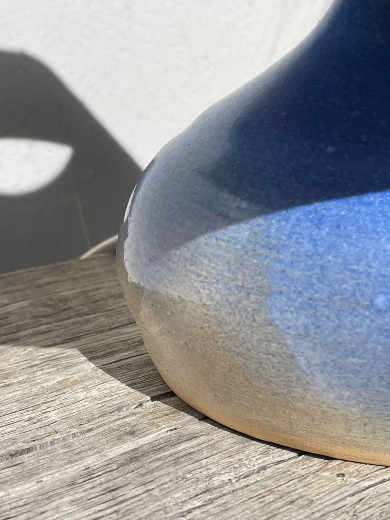 Lampe en céramique bleu vintage