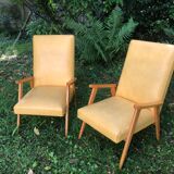 Vintage 60s yellow Scandinavian armchairs