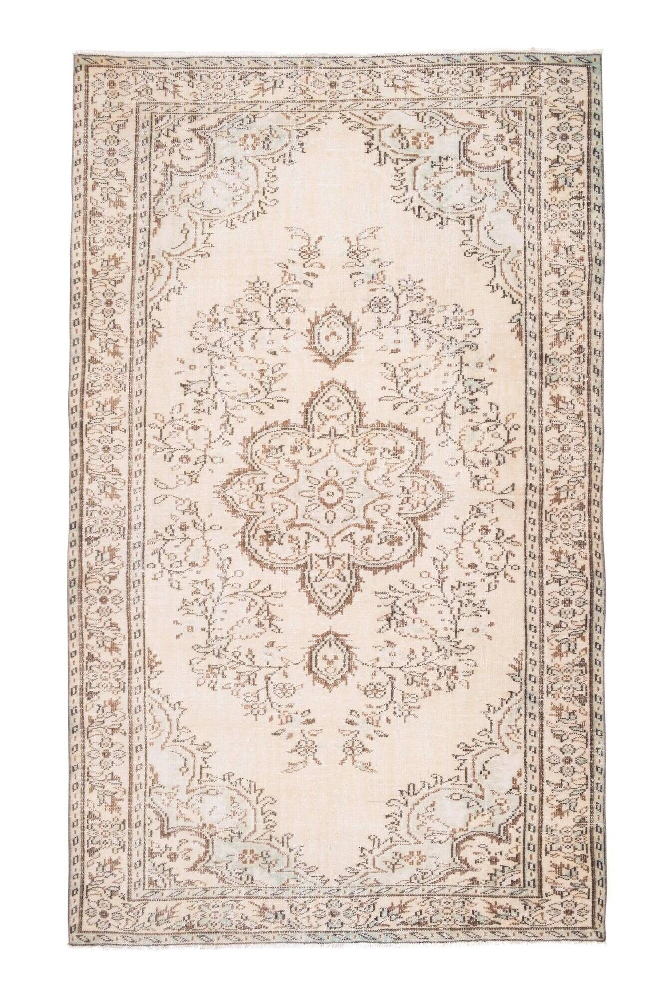 Vintage Turkish Oushak rug 182x296 cm