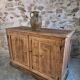 Antique French work cabinet in pine with two doors – rustic country style