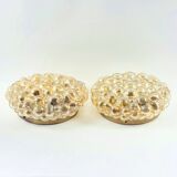 Pair of Large Mid-Century Bubble Glass Ceiling Lights by H. Tynell, 1960s