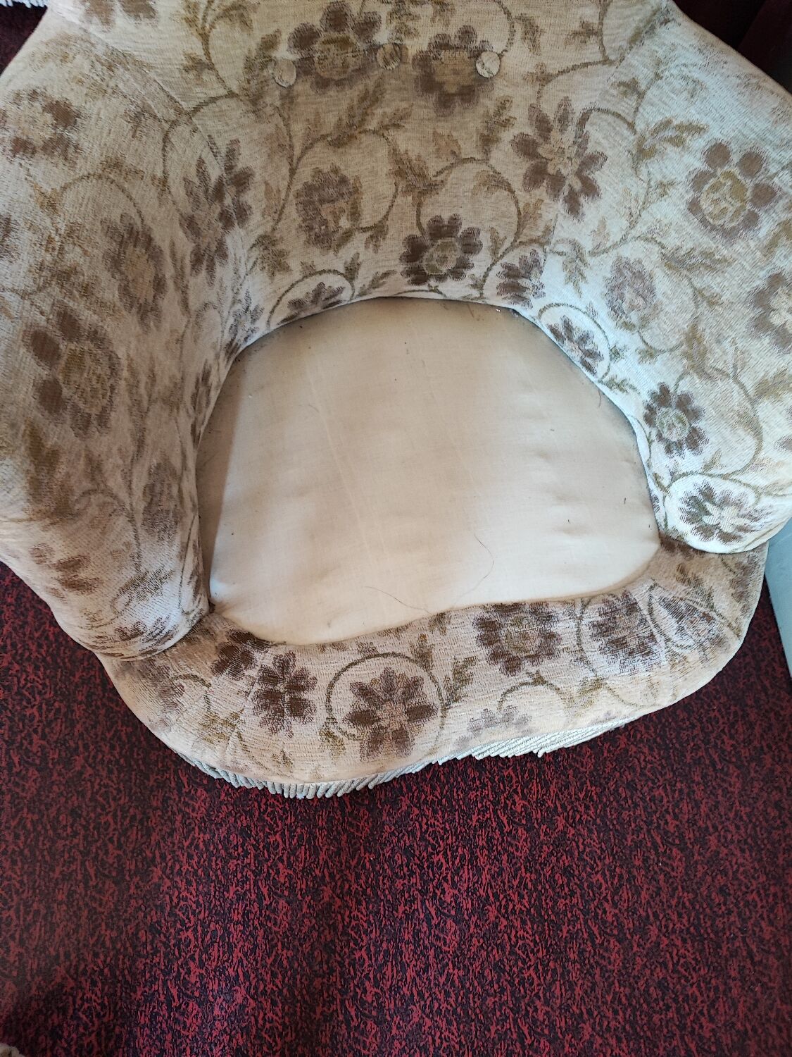 Vintage velvet toad armchair