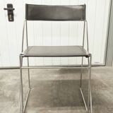 Set of 3 minimalist X line chairs by Niels Jorgen Haugesen.