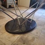 Oval glass and chrome coffee table