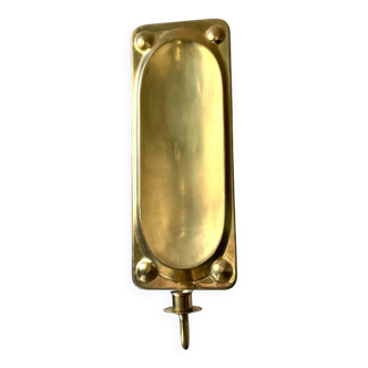 Scandinavian giant vintage brass wall candle holder sconce.