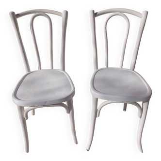 Paire de chaises bistrot blanches