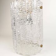 Suspended cylindrical crystal chandelier Mid-Century modern Carl Fagerlund for Orrefors, 1960s