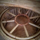 Bar on wheels vintage rattan