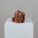 Sculpture en marbre artisanale de forme organique vintage