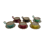 Series of 6 cups and colorful 60s cups