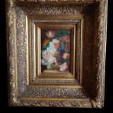 Oil on wood signed gilded frame XX centuries