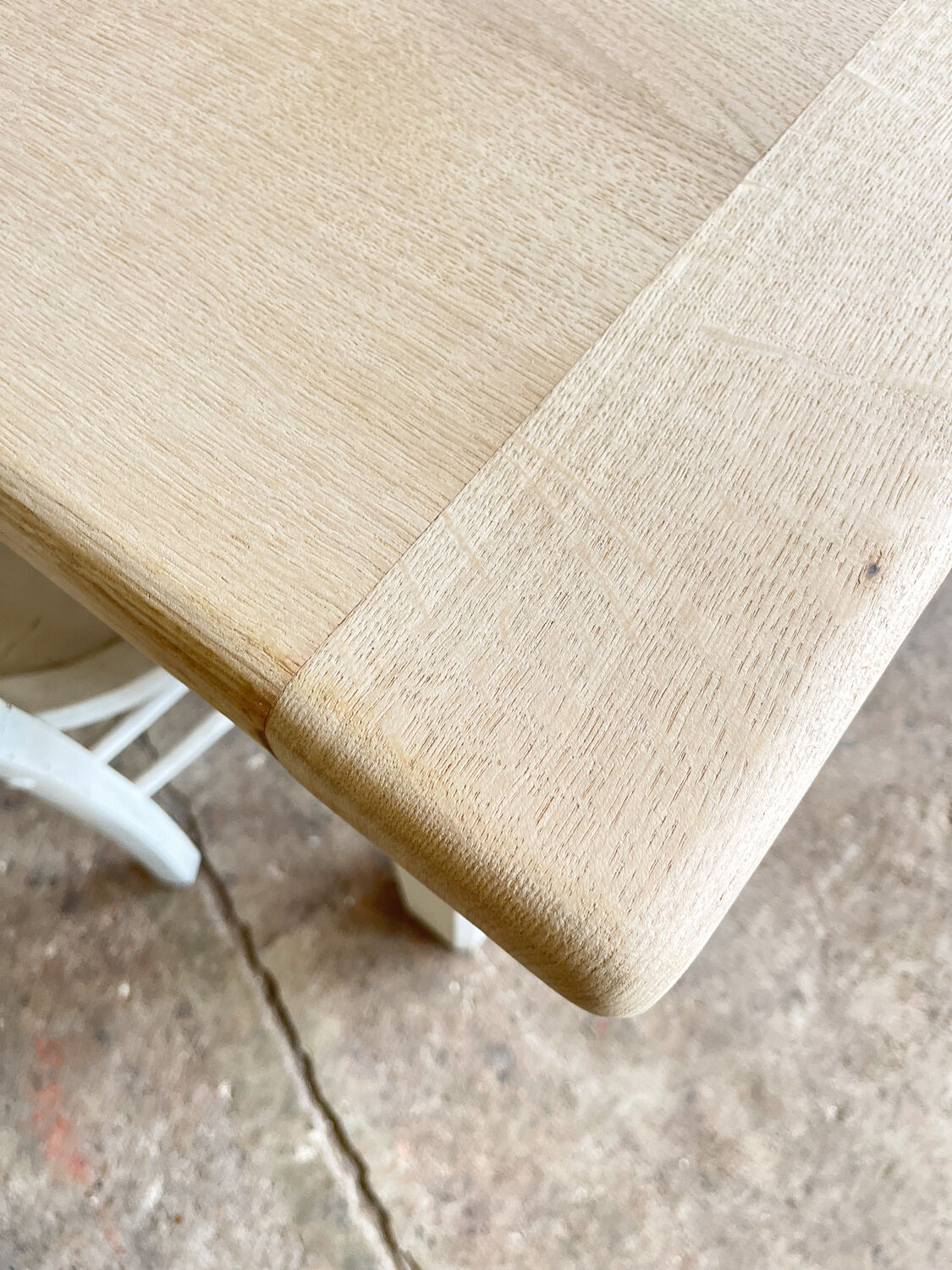 Old farmhouse table base white patina