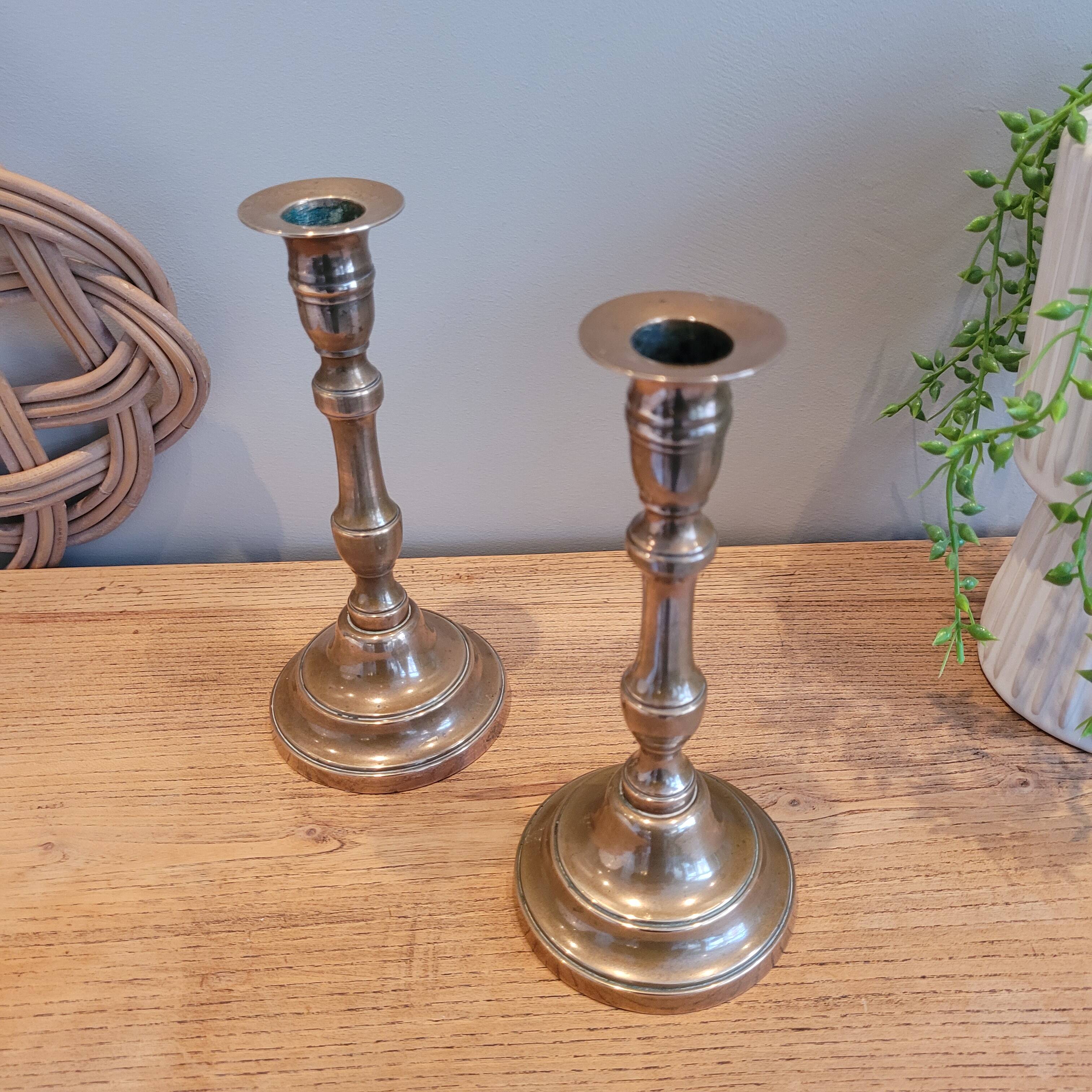 La Redoute x Selency pair of brass candle holders 20