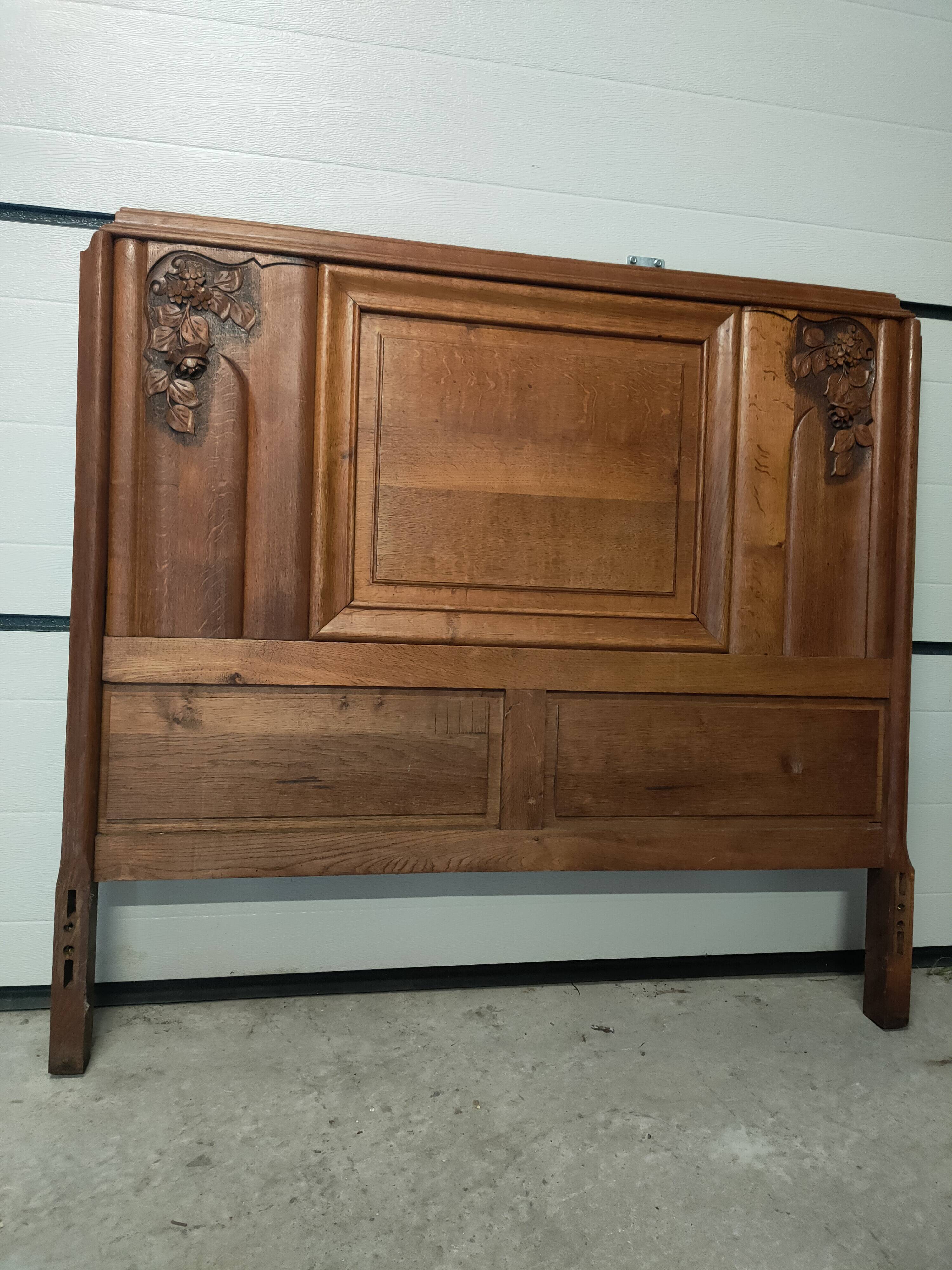 1930s headboard in solid oak