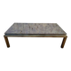 Table basse en métal doré et miroir 1970