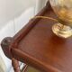 Vintage wooden and gilded brass rolling dessert trolley