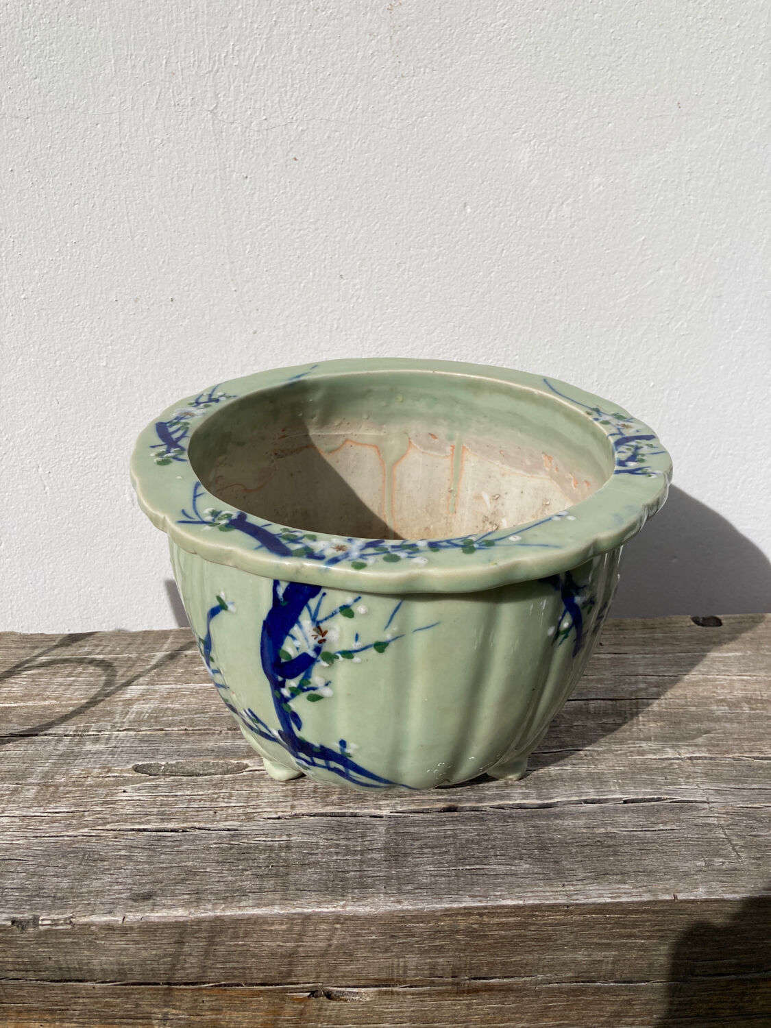 Chinese blue ceramic pot cover