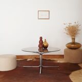 Vintage coffee table 60s / 70s smoked glass