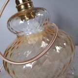 Tulip suspension amber glass, vintage