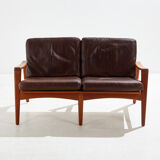Danish leather sofa set by Arne Wahl Iversen for Komfort
