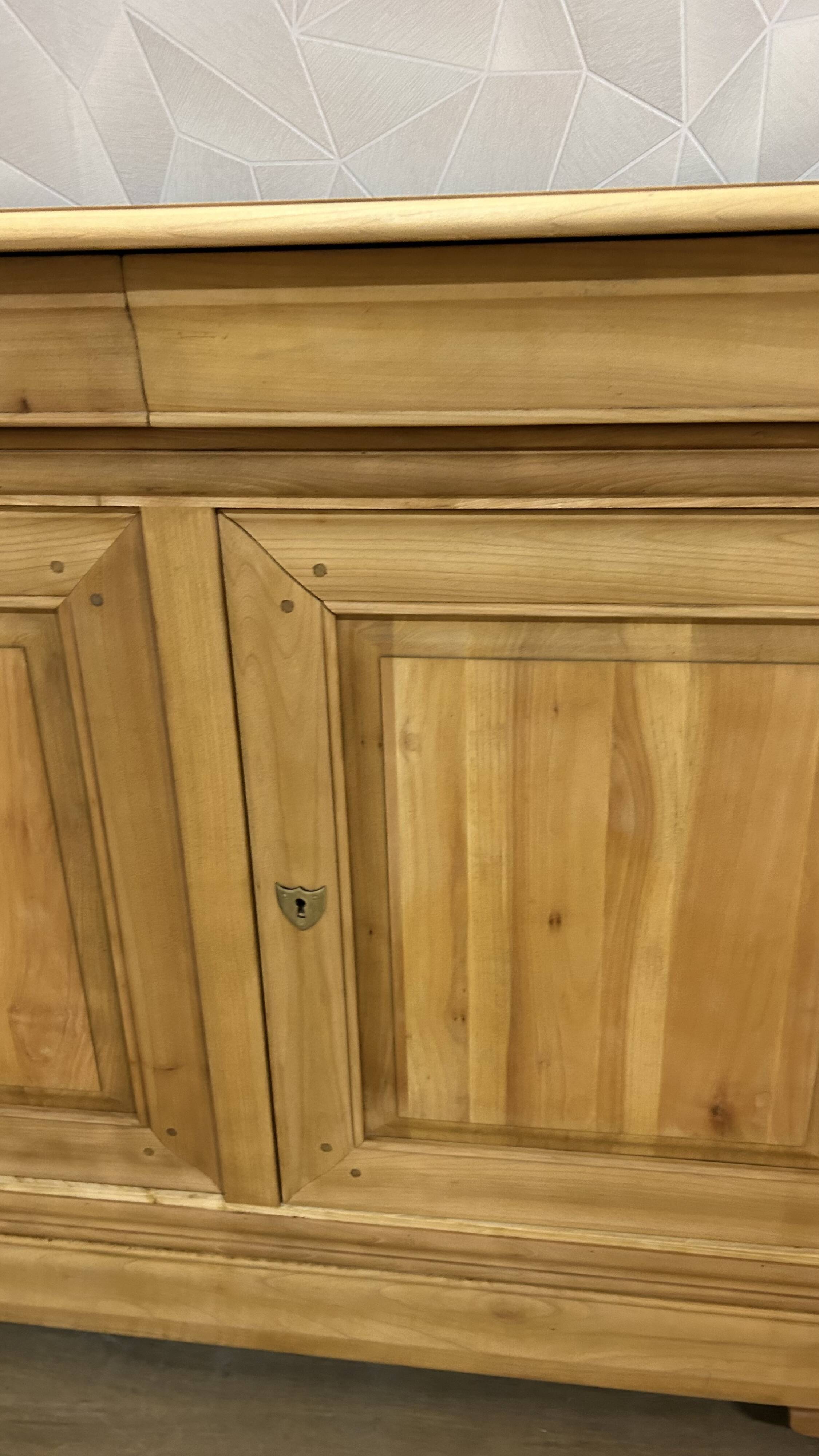 Louis Philippe 3-door buffet, airbrushed and glazed