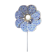 Flower wall sconce, 8 petals in rattan and floral fabric